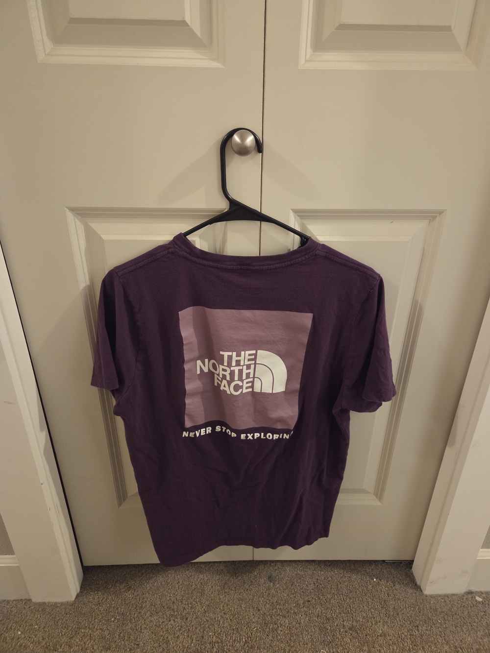 The North Face Purple Short Sleeve Tee with White Logo - Picture 2 of 3